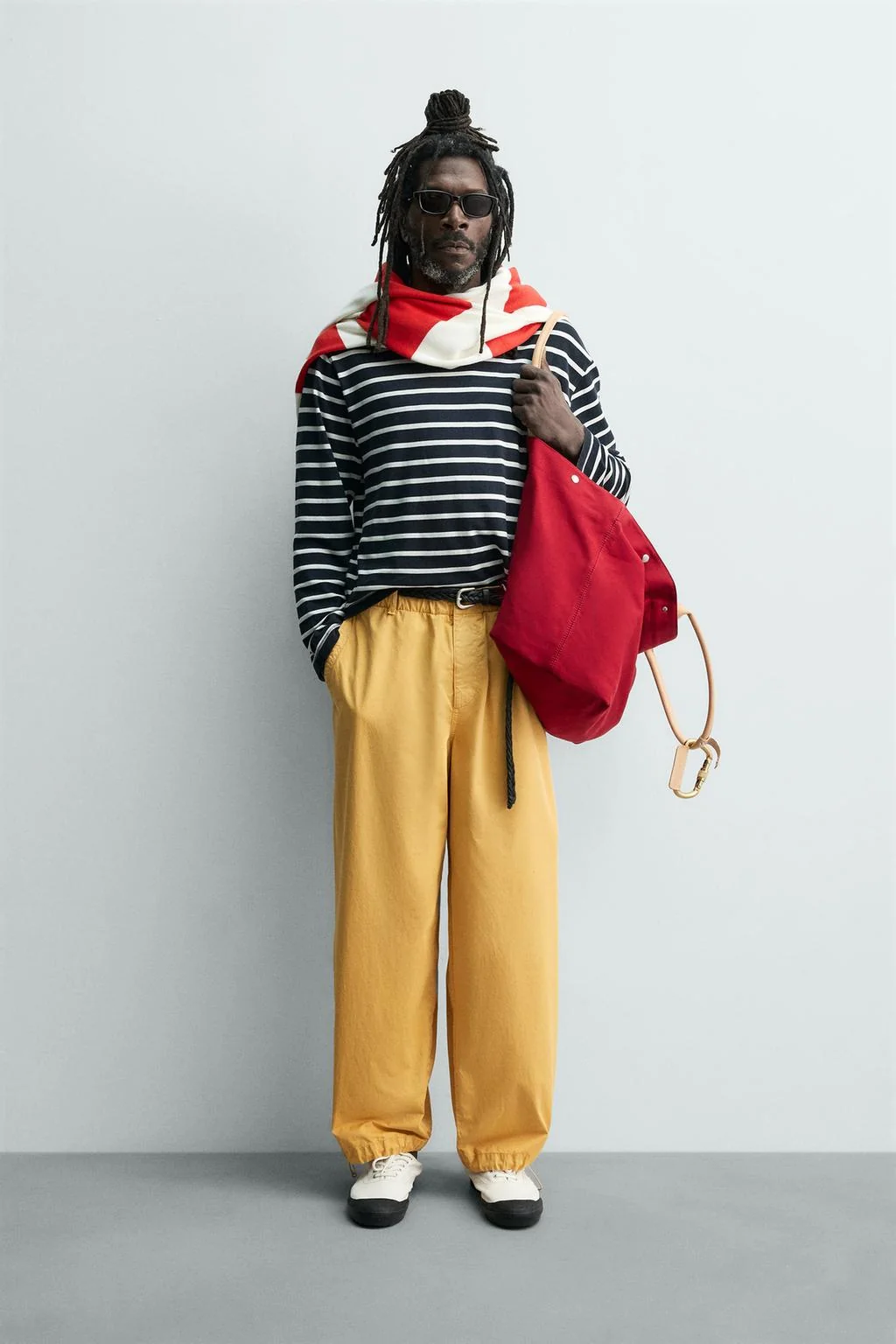 AARON LEVINE X ZARA RELAXED FIT COTTON TROUSERS