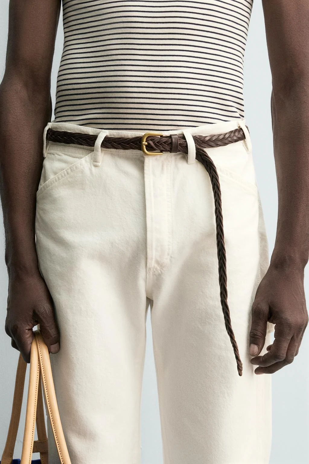 AARON LEVINE X ZARA BRAIDED LEATHER BELT