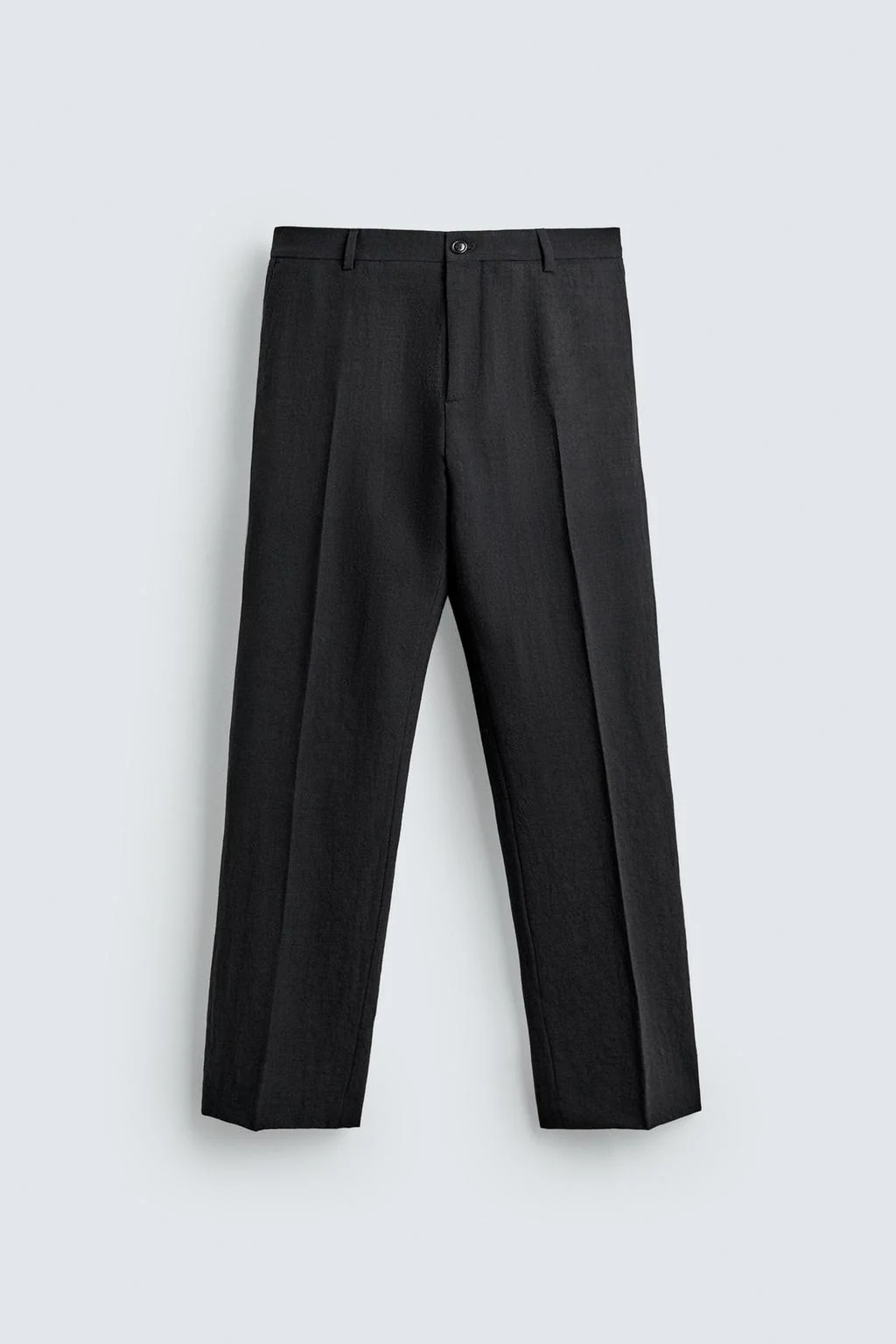 100% WOOL TEXTURED SUIT TROUSERS