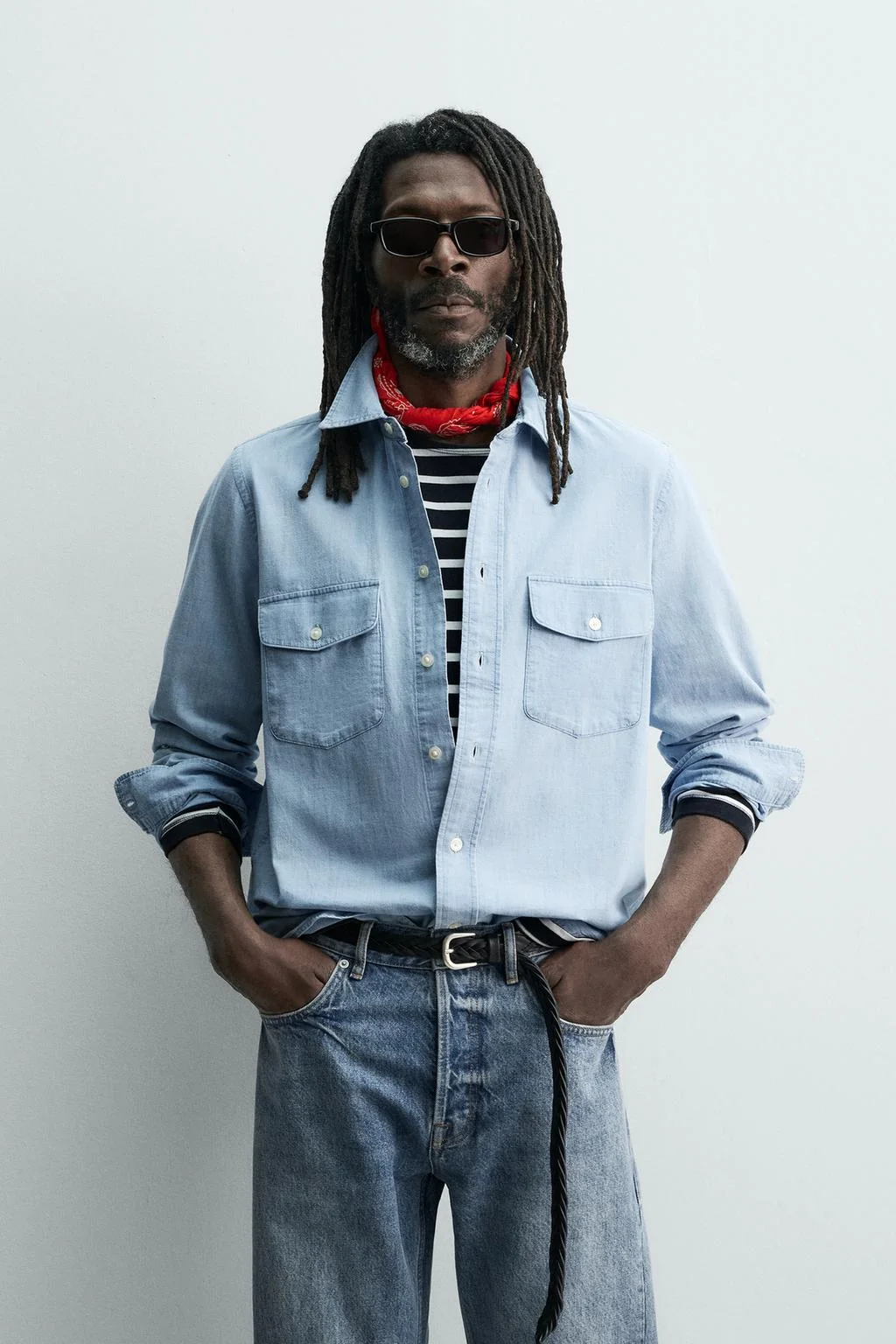 Легкая джинсовая рубашка аарон левин X ZARA
