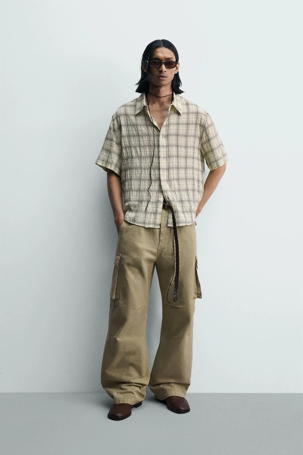 RELAXED FIT CHECK JACQUARD SHIRT