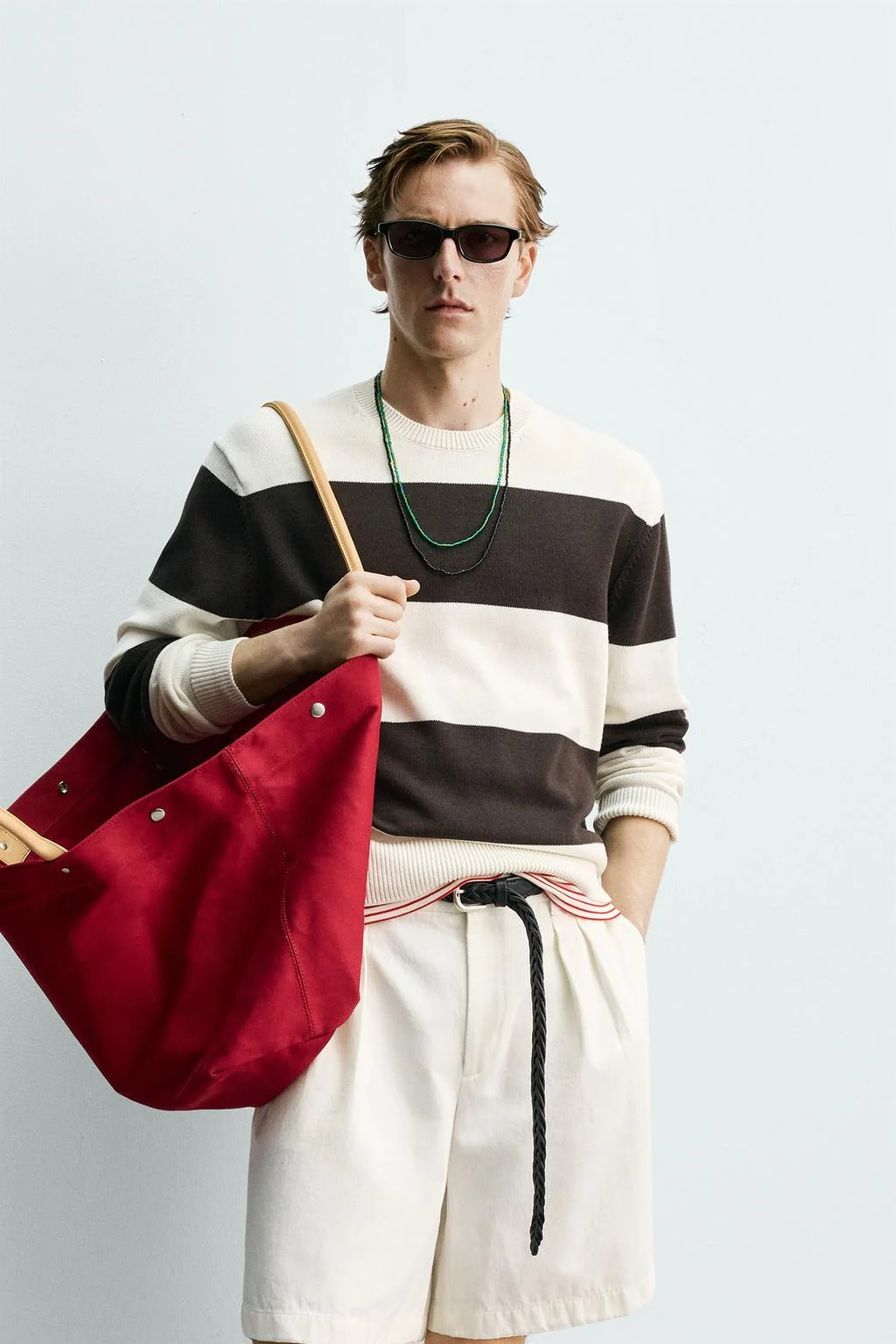 Полосатый жаккардовый свитер аарон левин X ZARA