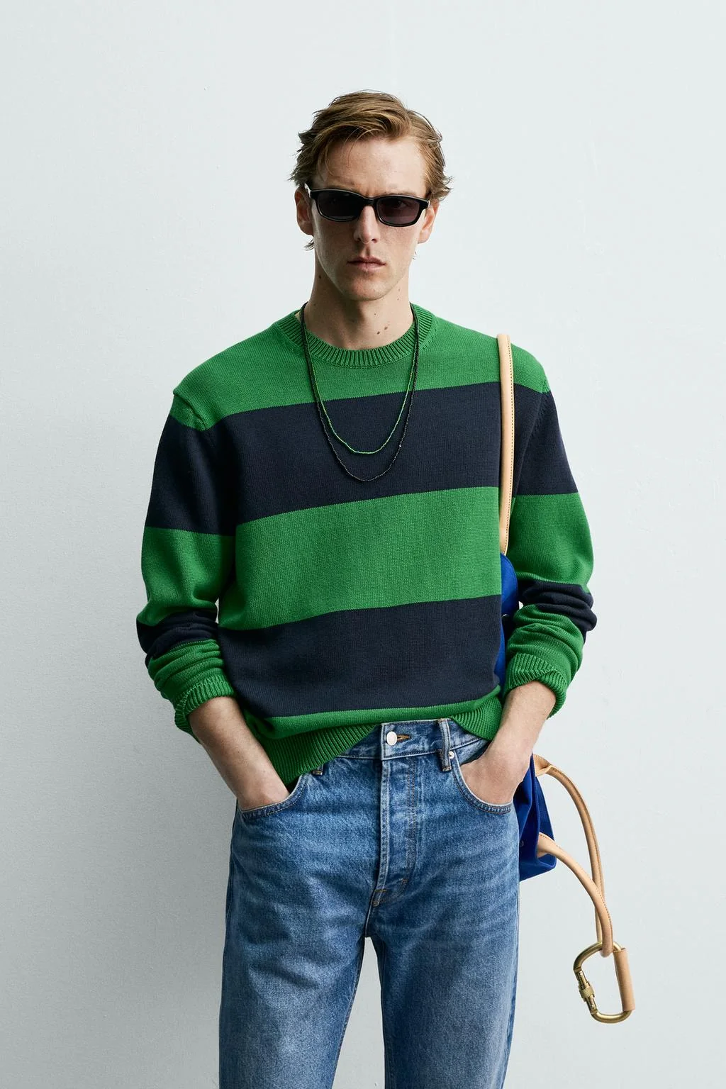Полосатый жаккардовый свитер аарон левин X ZARA