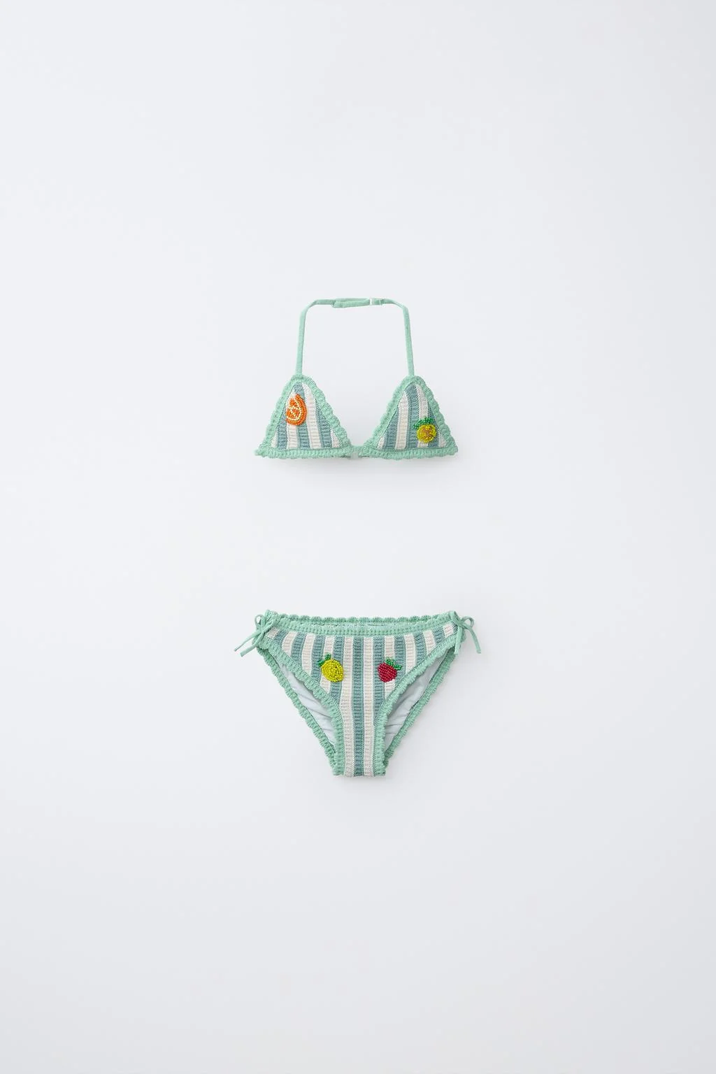 6–14 YEARS CROCHET FRUIT & STRIPE BIKINI