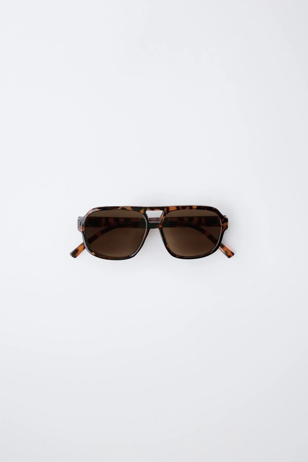 TORTOISESHELL-EFFECT AVIATOR SUNGLASSES