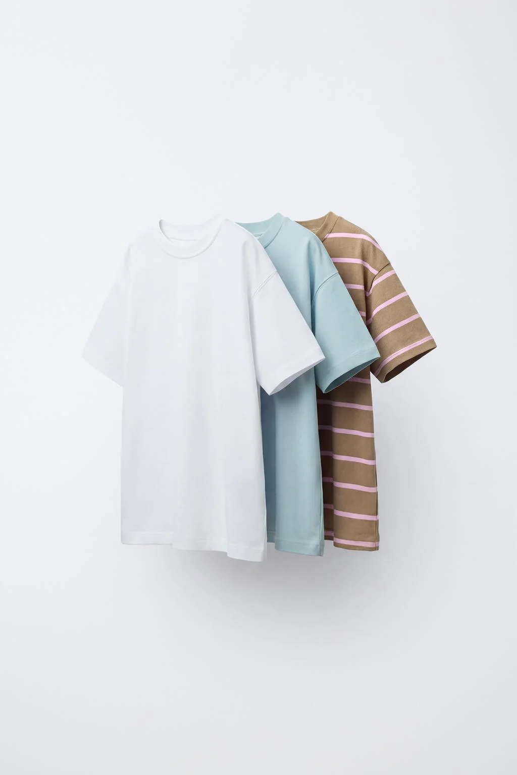 3-PACK OF PLAIN & STRIPED T-SHIRTS
