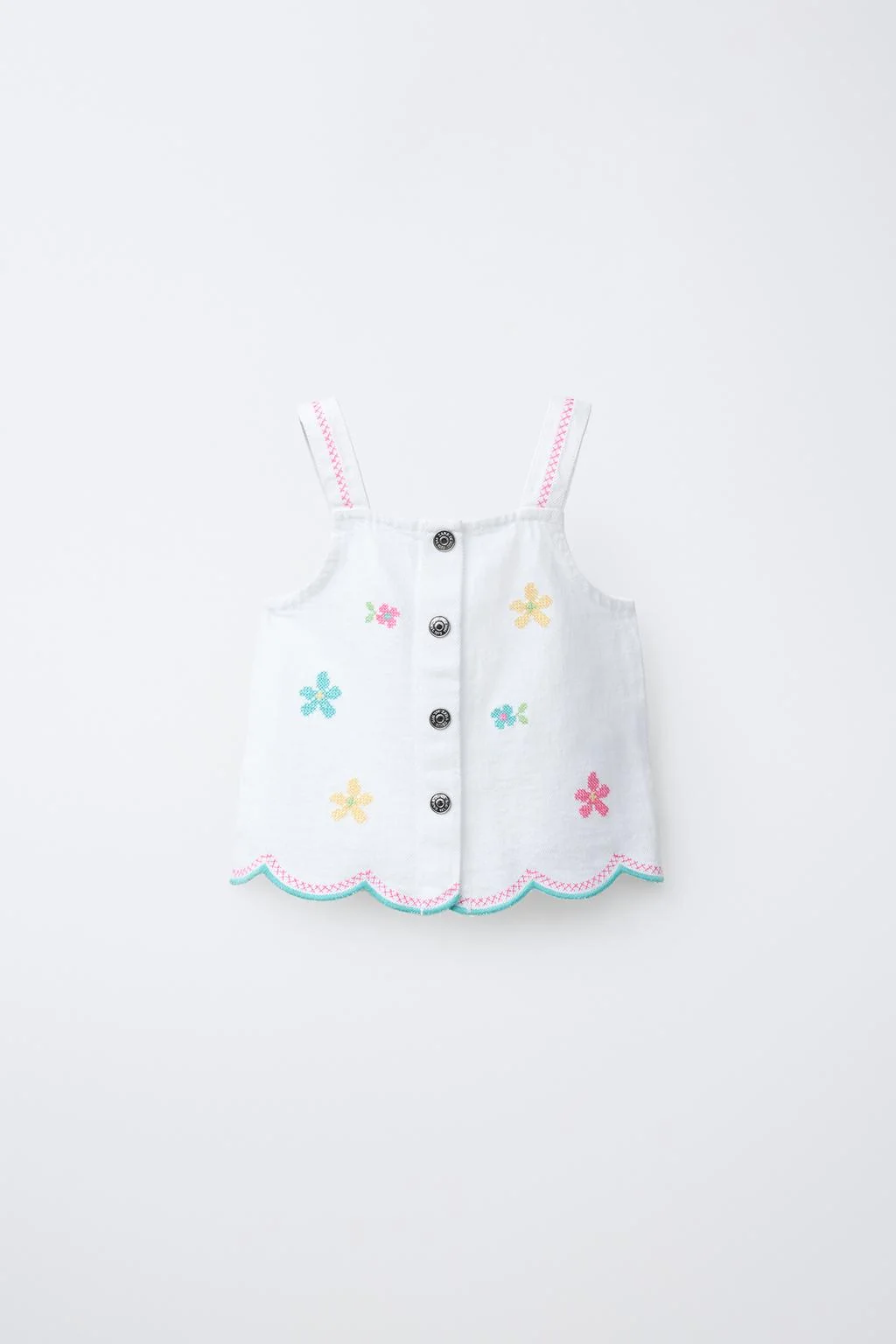 CROSS STITCH FLORAL TWILL TOP