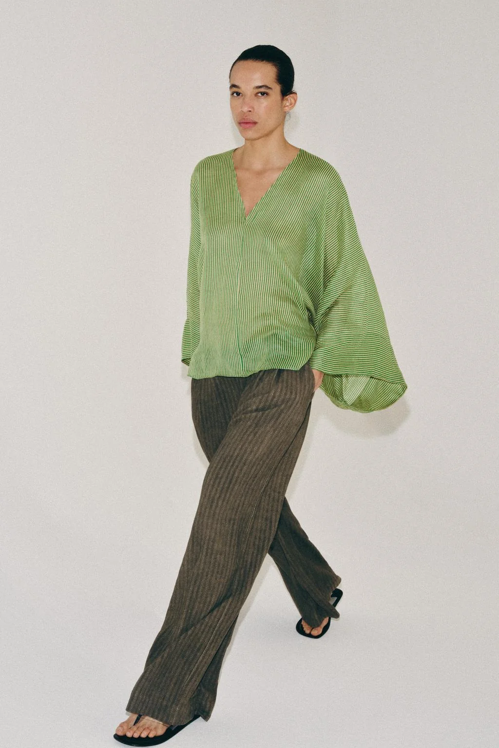 ZW COLLECTION RAMIE STRIPED SHIRT