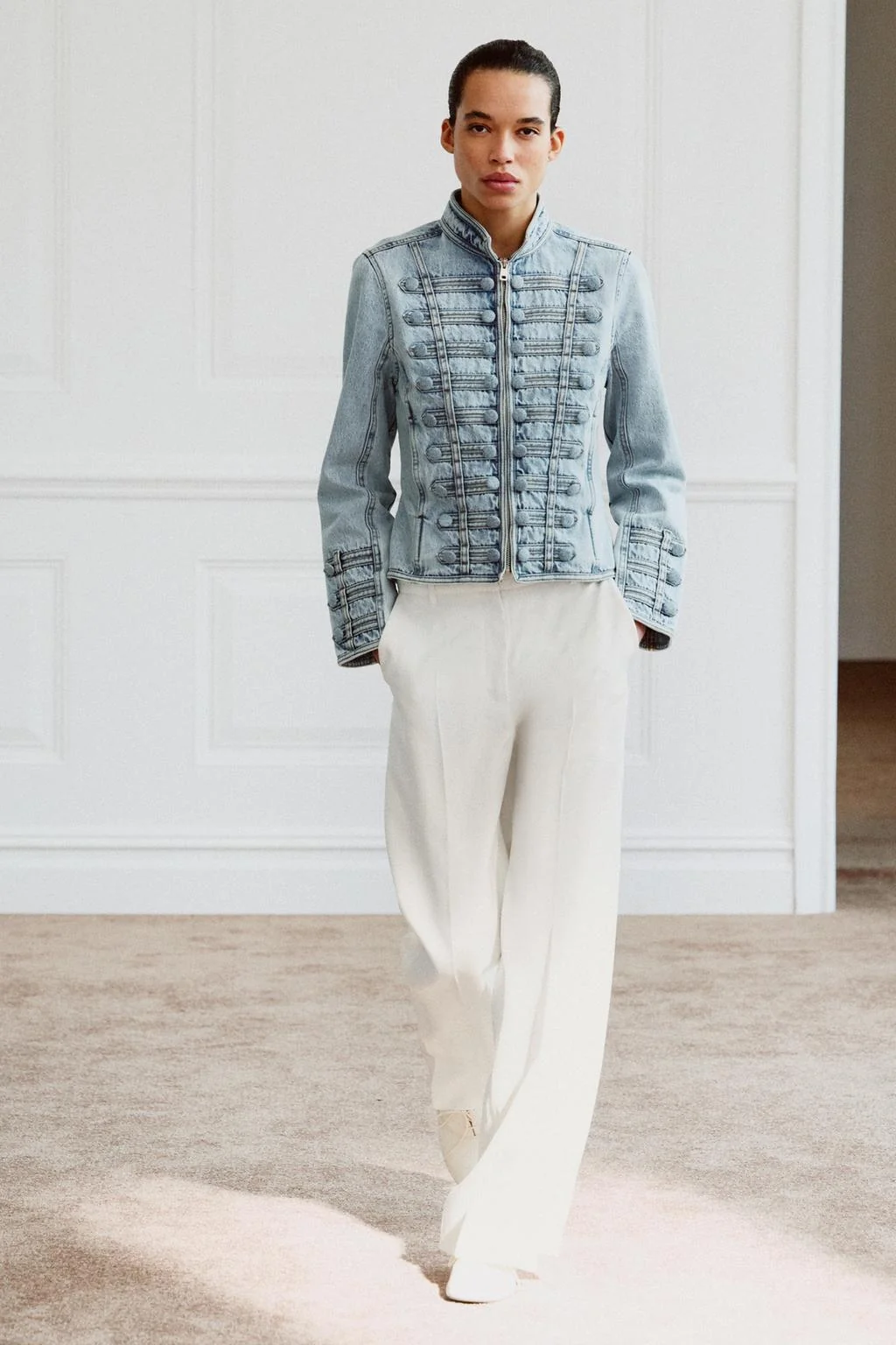 FITTED DENIM JACKET WITH BUTTONS ZW COLLECTION