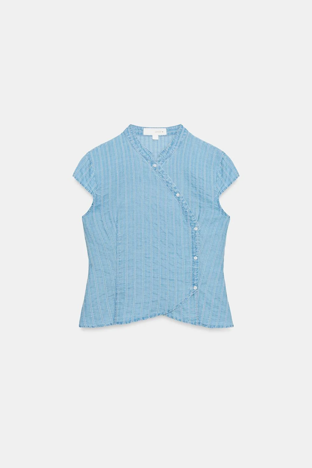 STRIPED WRAP SHIRT WITH BUTTONS