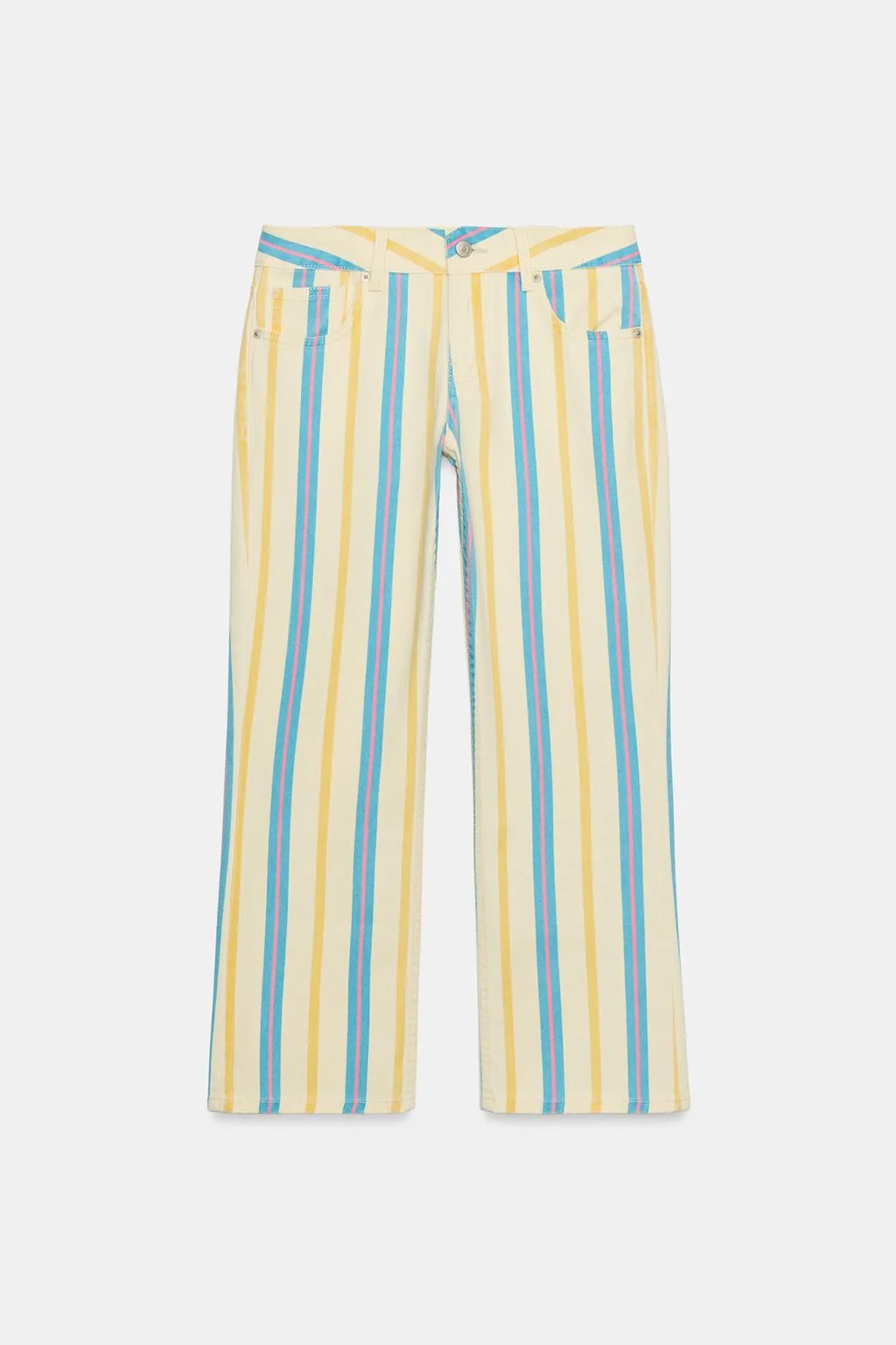TRF LOW-RISE STRAIGHT STRIPED JEANS