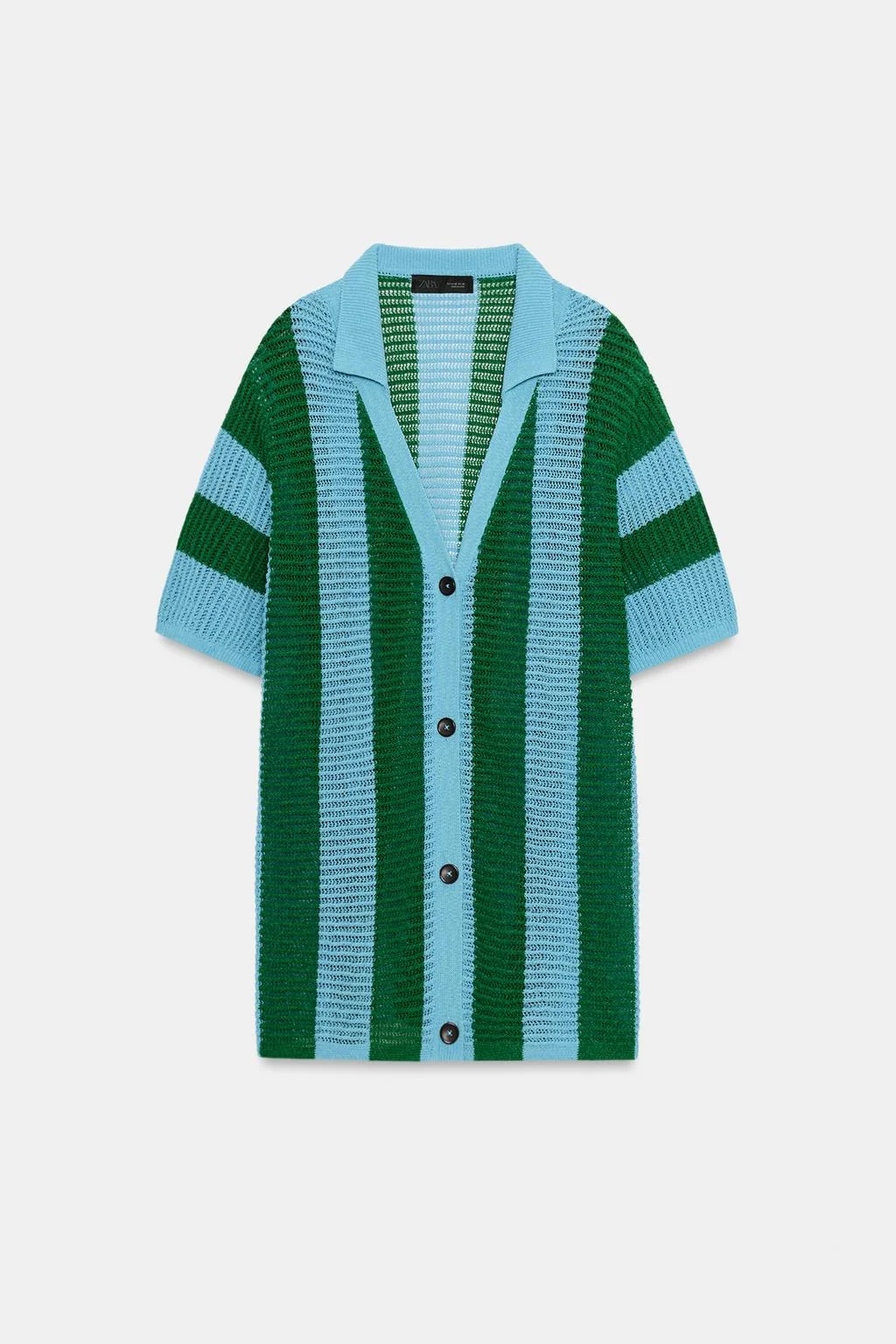 STRIPED KNIT POLO SHIRT