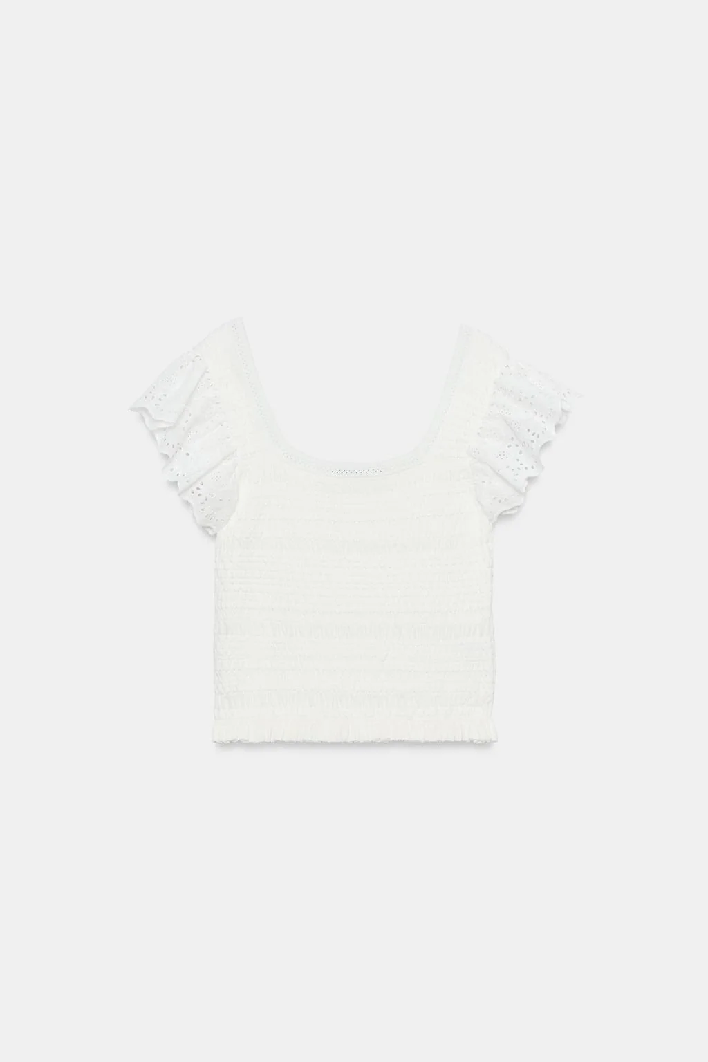 KNIT TOP WITH CUTWORK EMBROIDERY