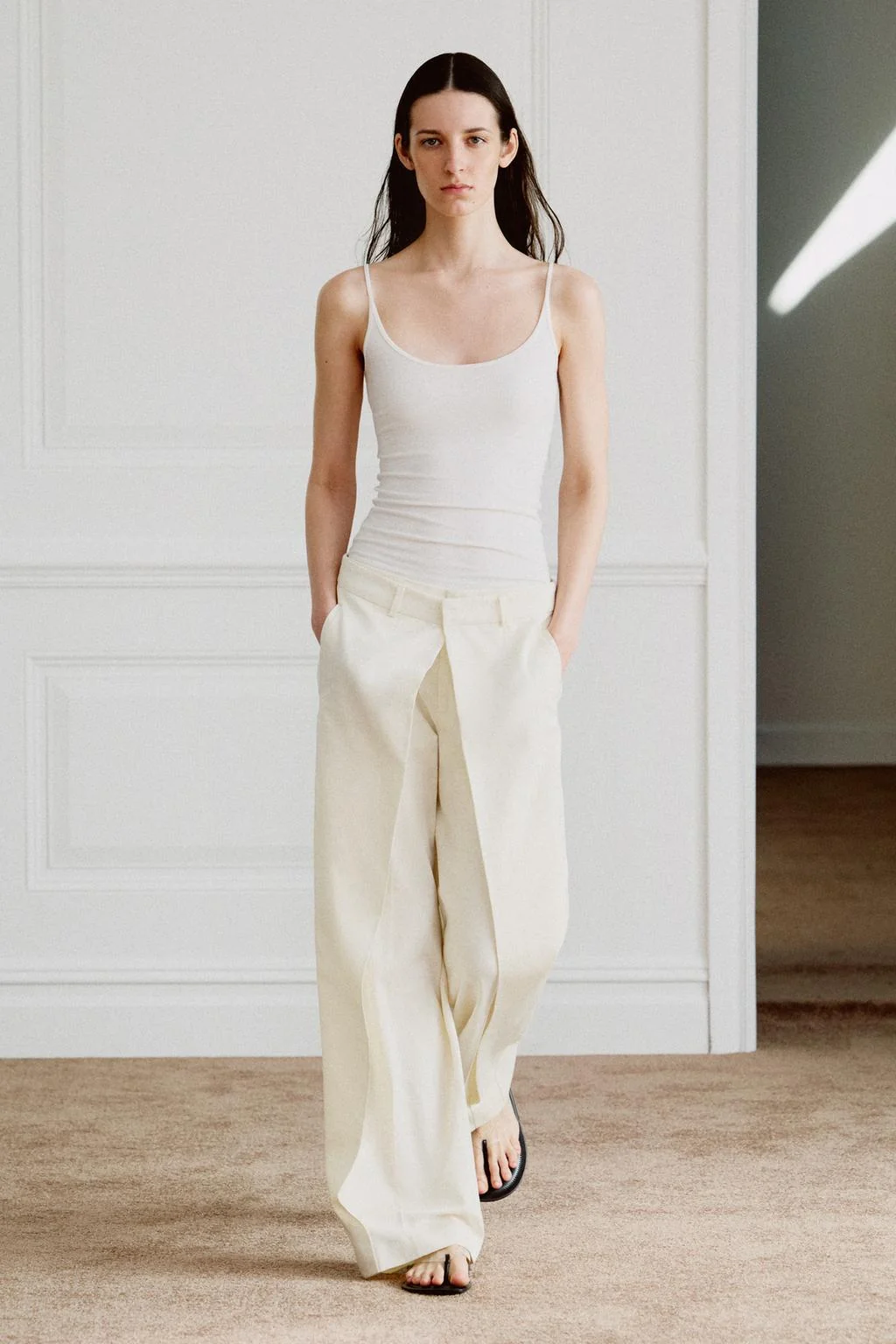 ZW COLLECTION FRONT PLEAT TROUSERS