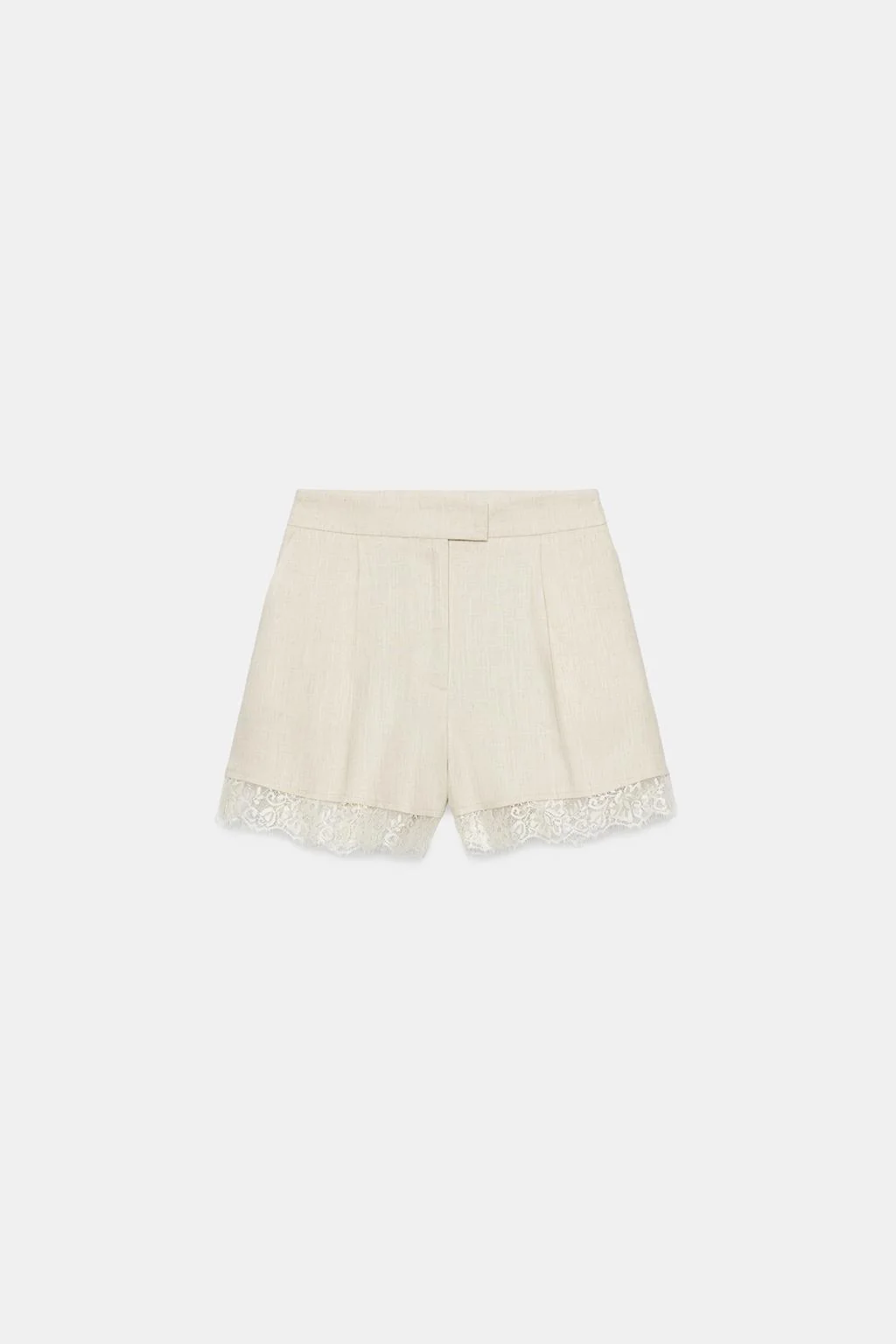 LACE DARTED BERMUDA SHORTS
