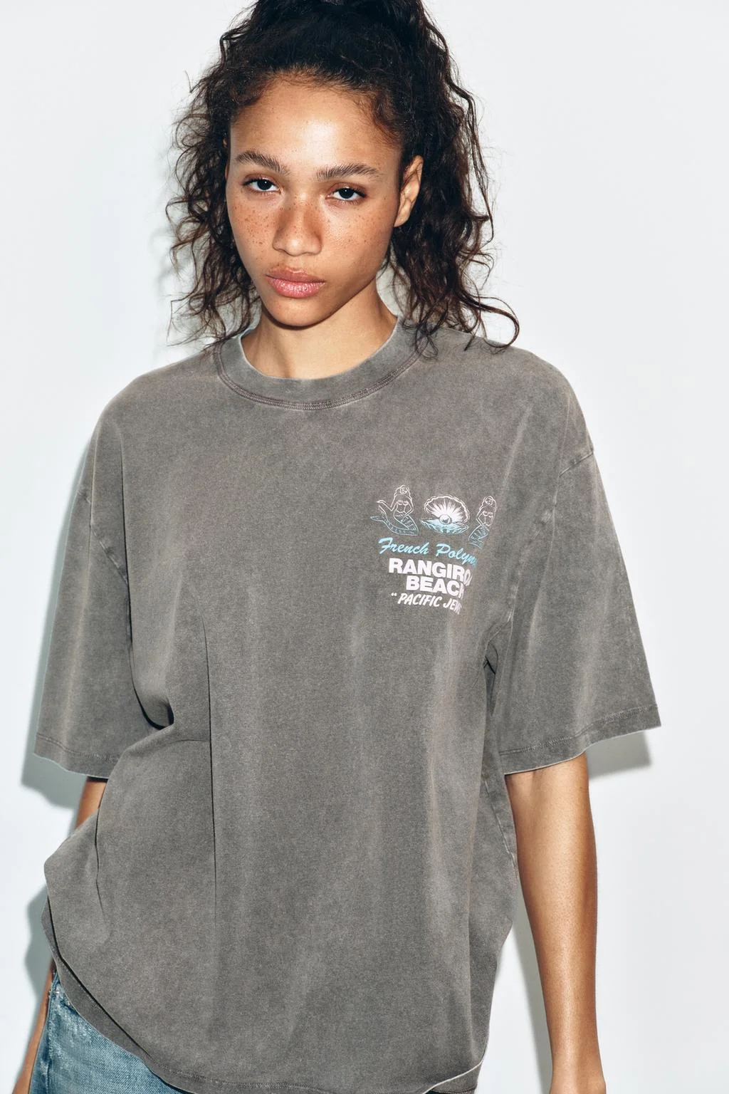 FADED-EFFECT TEXT T-SHIRT