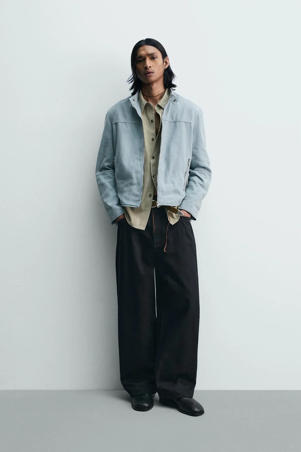 RELAXED FIT WASHED COTTON JACKET