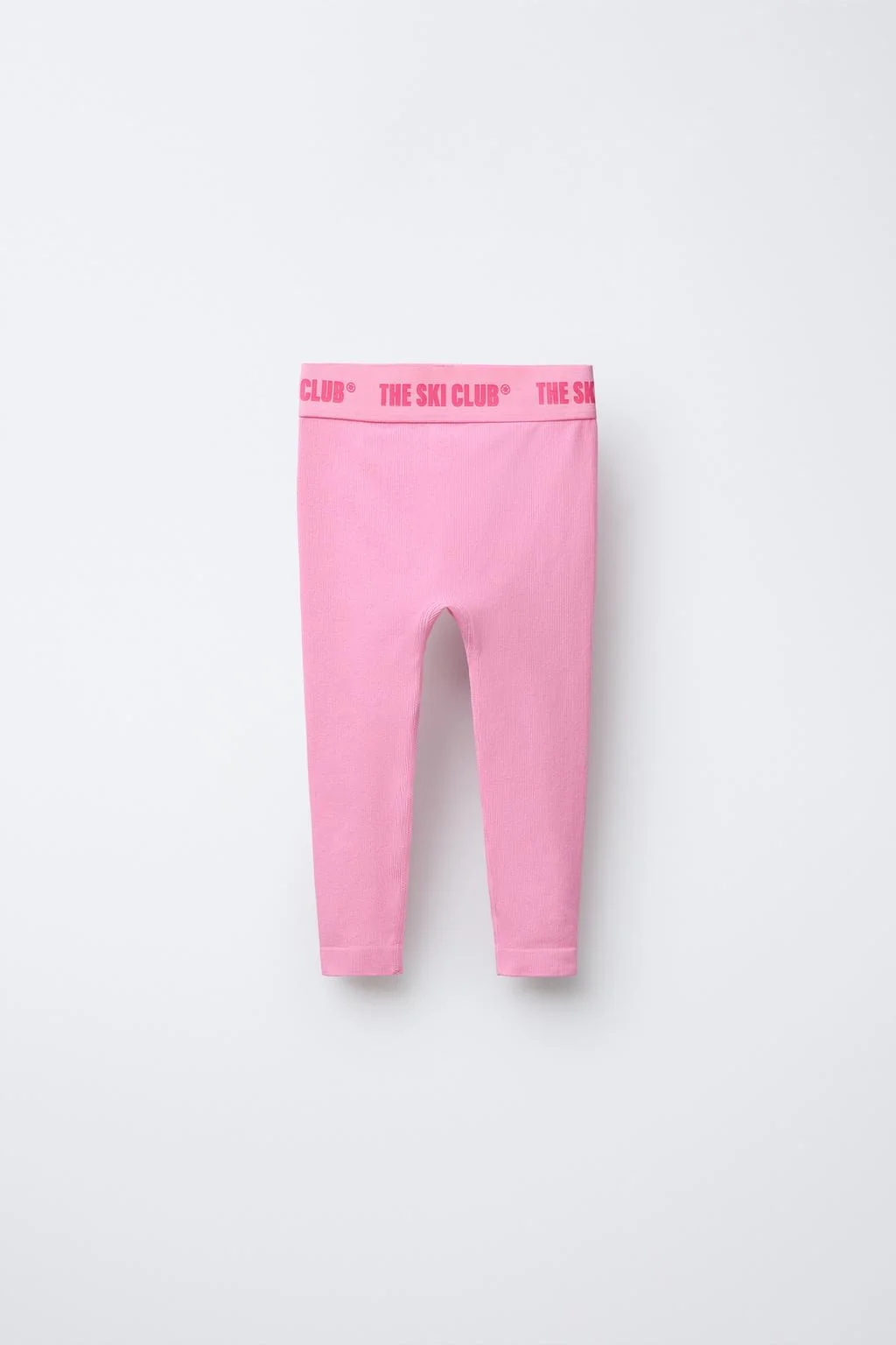 Леггинсы из рубчатого термального трикотажа с тиснёным текстом — Леггинсы