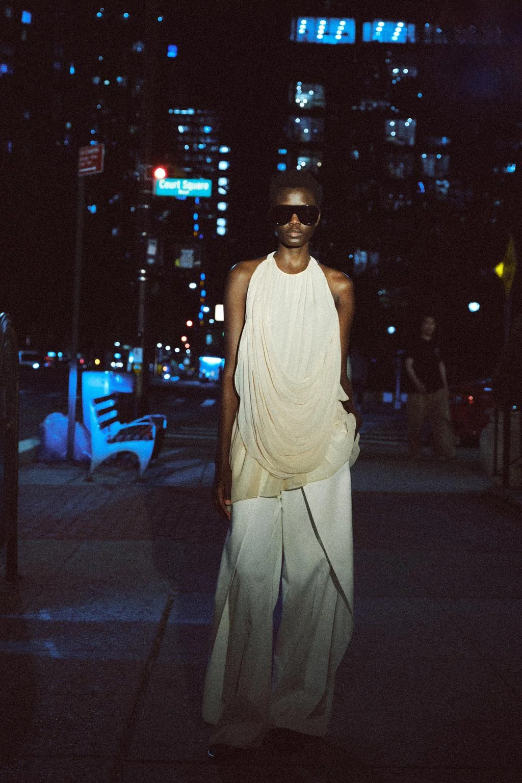 ZW COLLECTION DRAPED DOT HALTER TOP