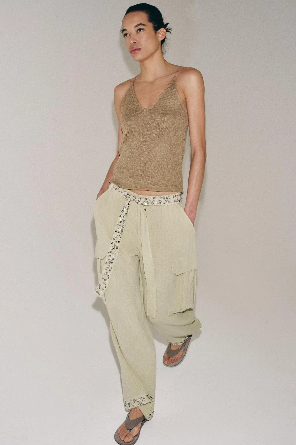 ZW COLLECTION SEQUIN CARGO TROUSERS