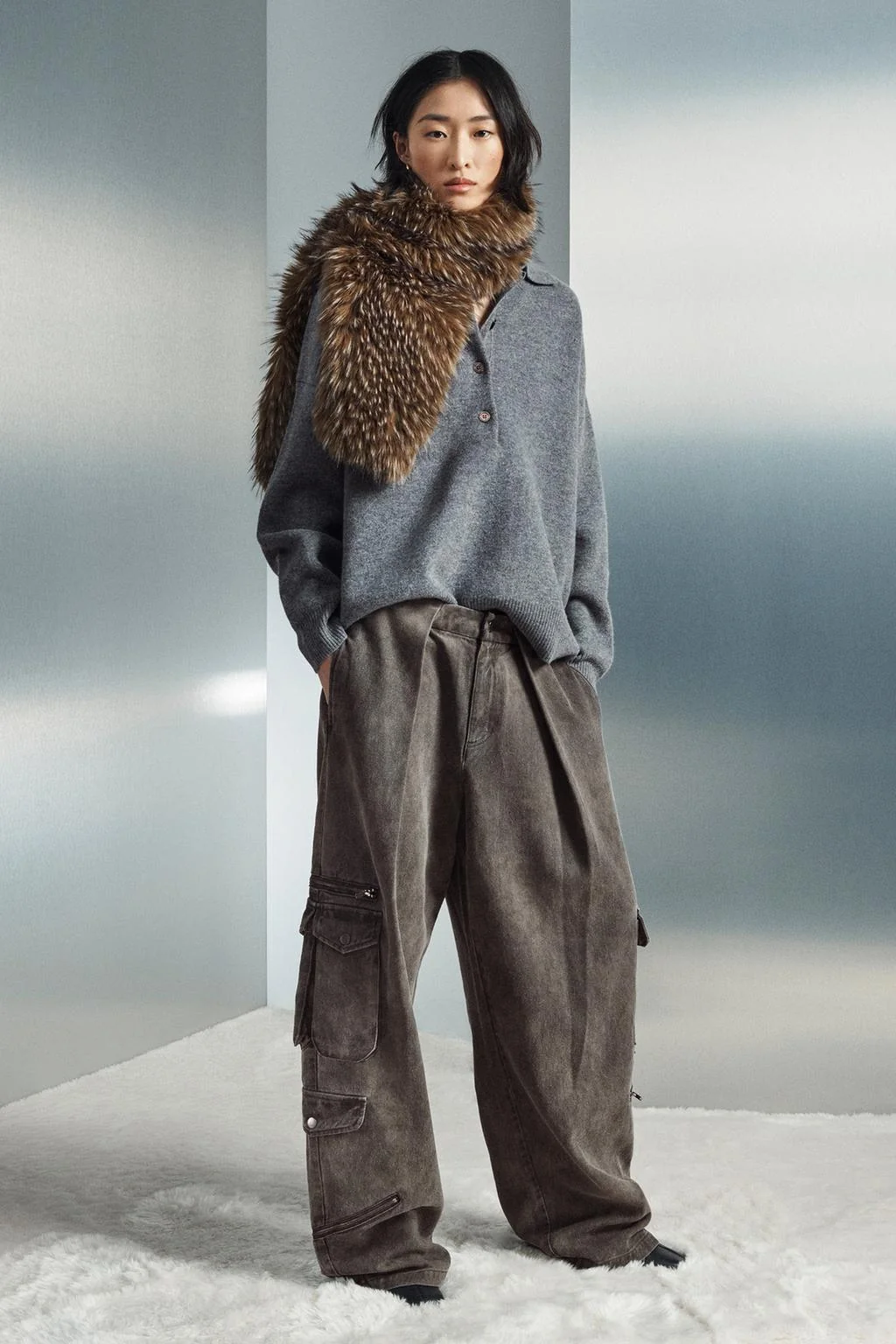 Поло из 95% шерсти, гладкое трикотажное — Поло