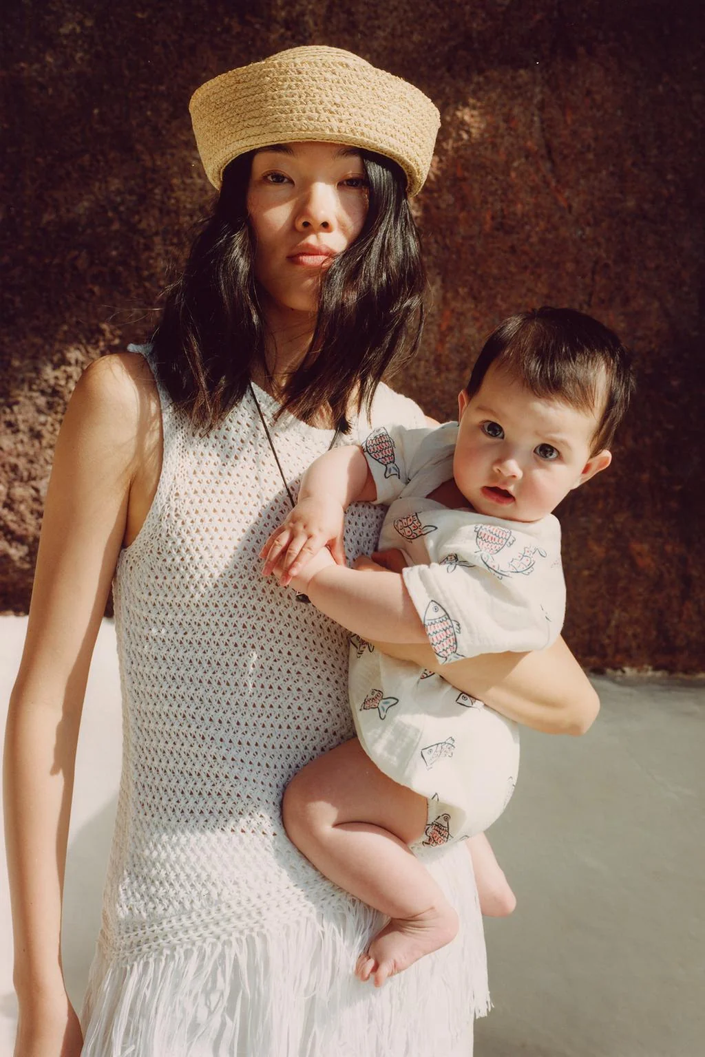 PRINTED FISH WRAP ROMPER