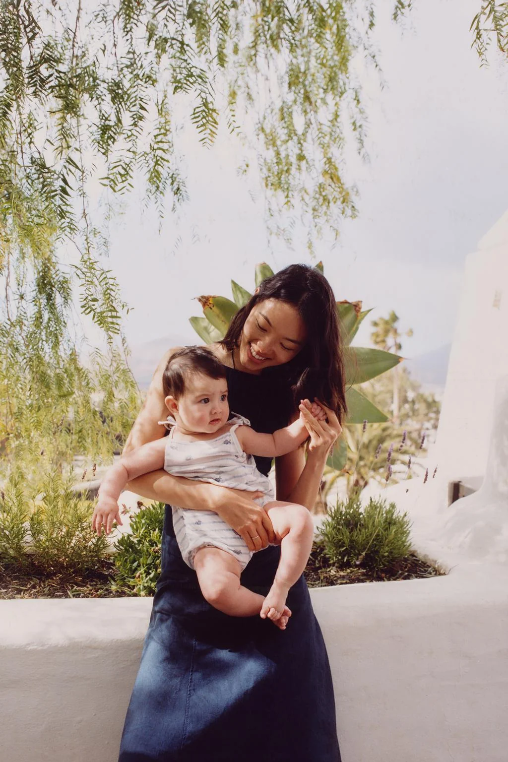 STRIPED AND FISH PRINT ROMPER