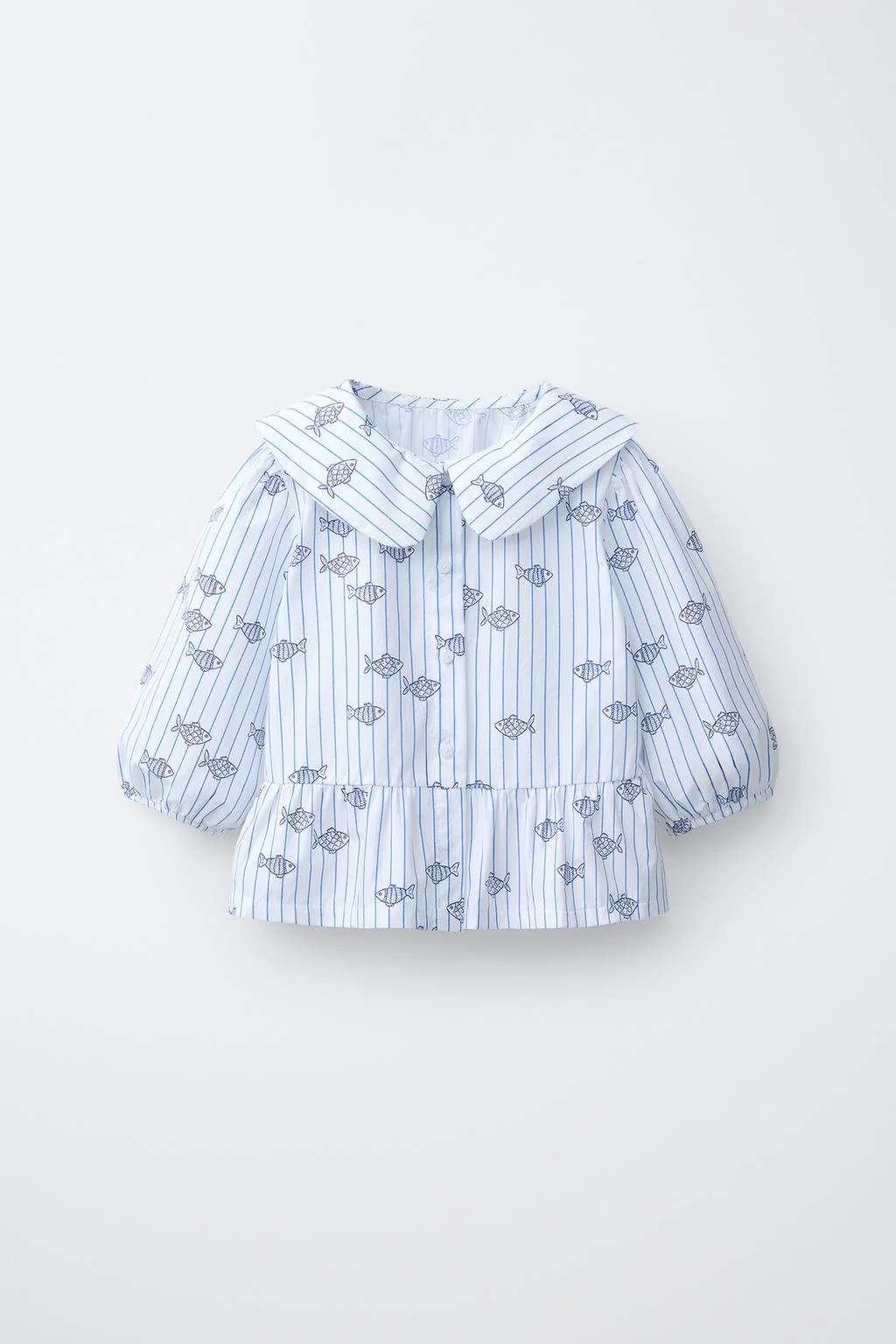 STRIPED SHIRT WITH FISH PRINT