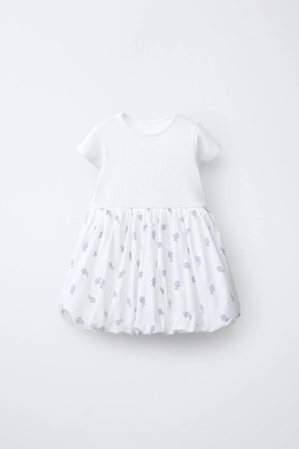 CONTRAST BALLOON DRESS