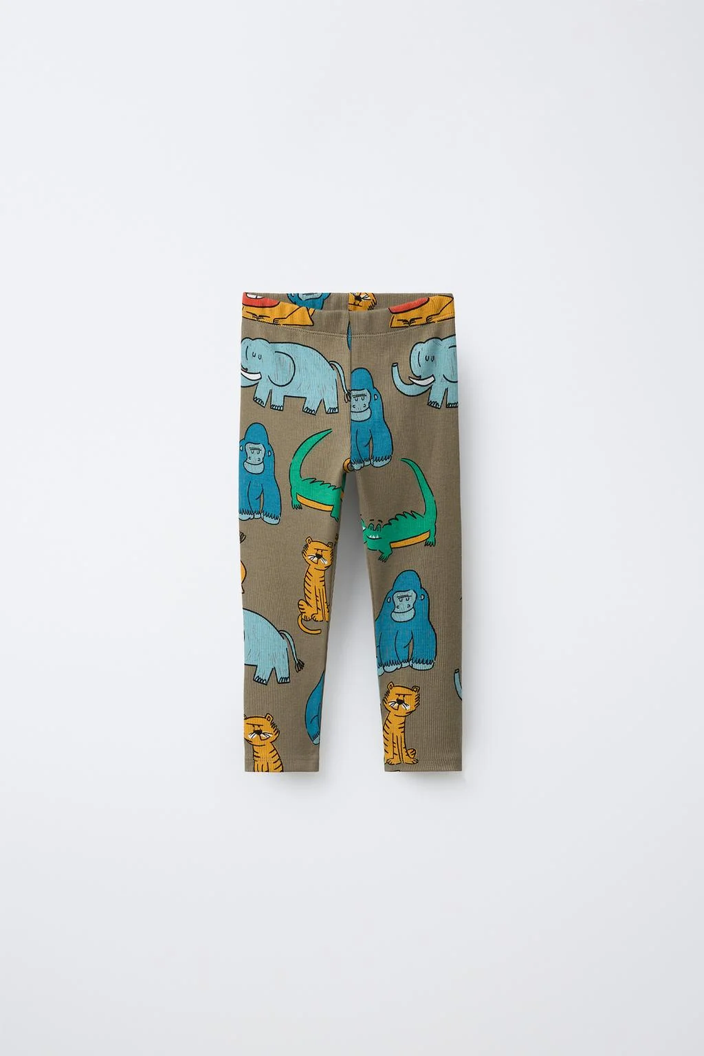 Леггинсы с животным принтом и рубчатой текстурой — Леггинсы