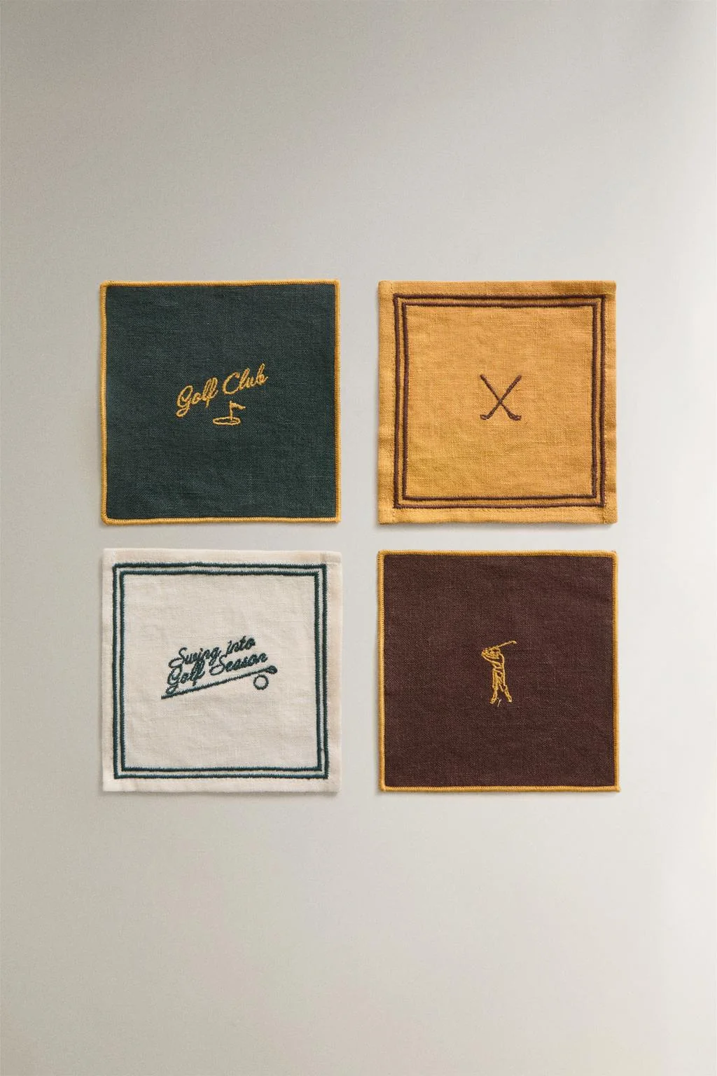 PACK OF LINEN GOLF COASTERS (PACK OF 4)