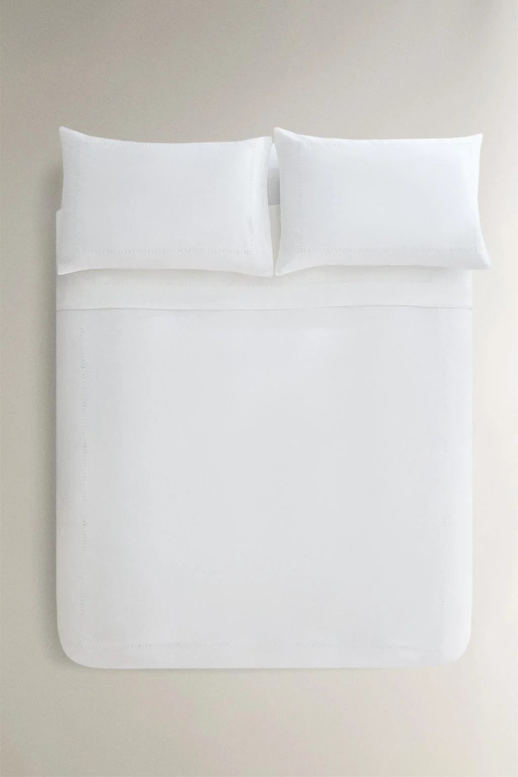 HEMSTITCHED LINEN DUVET COVER