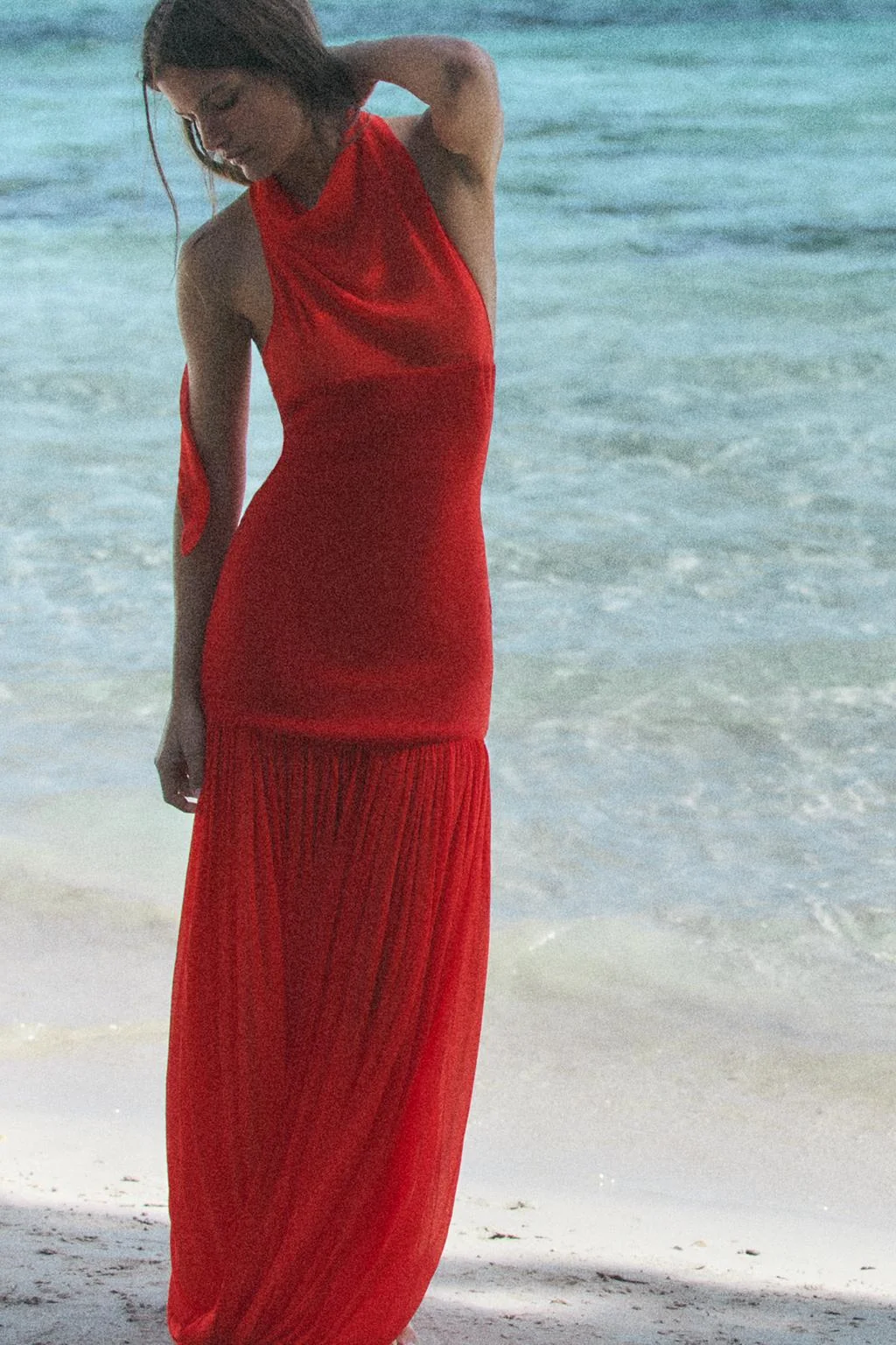 COMBINED HALTER NECK DRESS