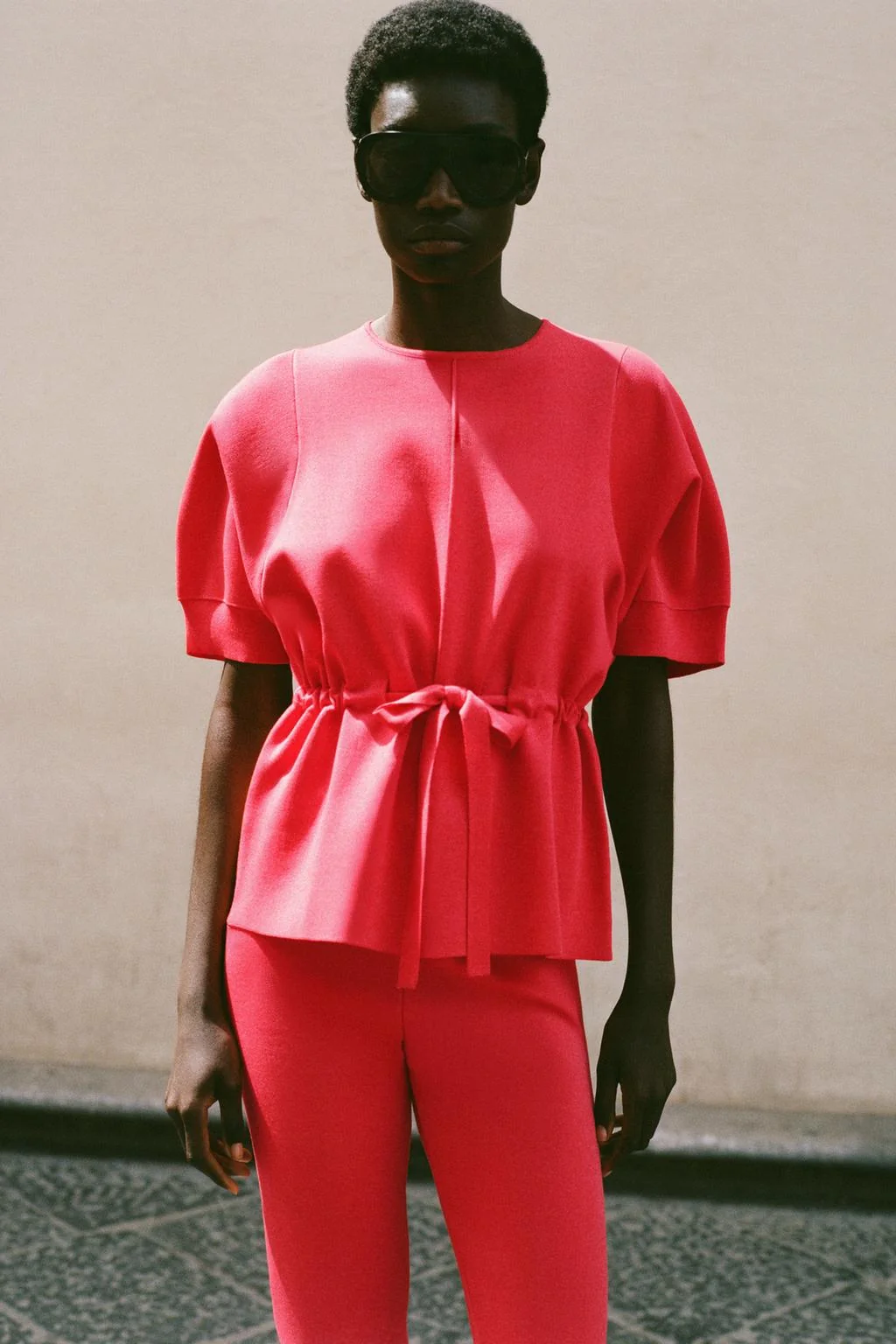 SHORT SLEEVE KNIT JUMPER WITH BOW