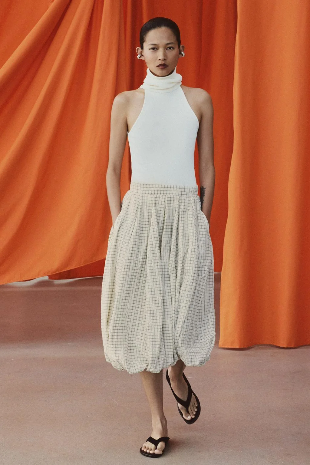 ZW COLLECTION CHECK BALLOON SKIRT