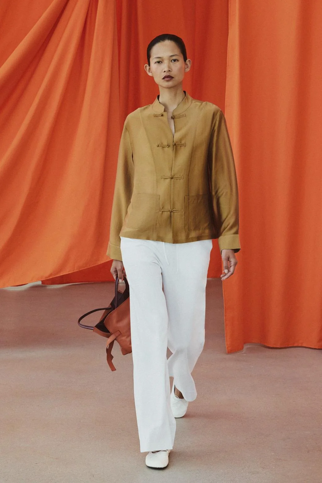 ZW COLLECTION SATIN SHIRT WITH FIREMAN CLASPS