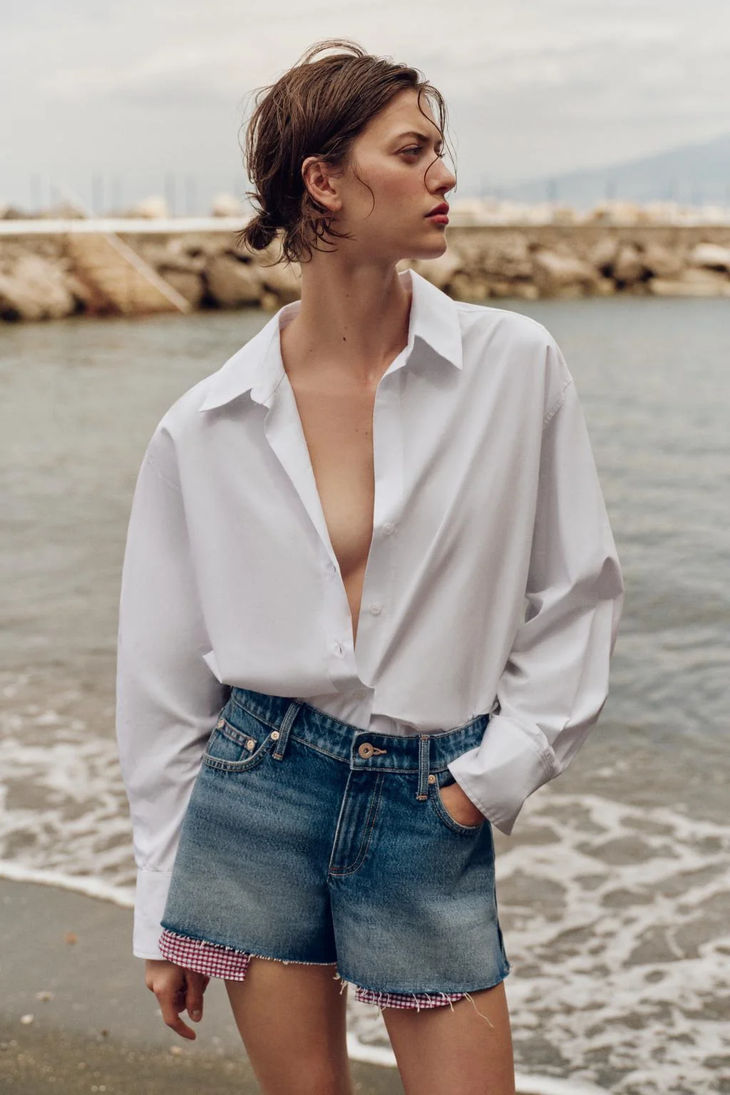 Шорты Z1975 Mom Fit с бахромой по краю