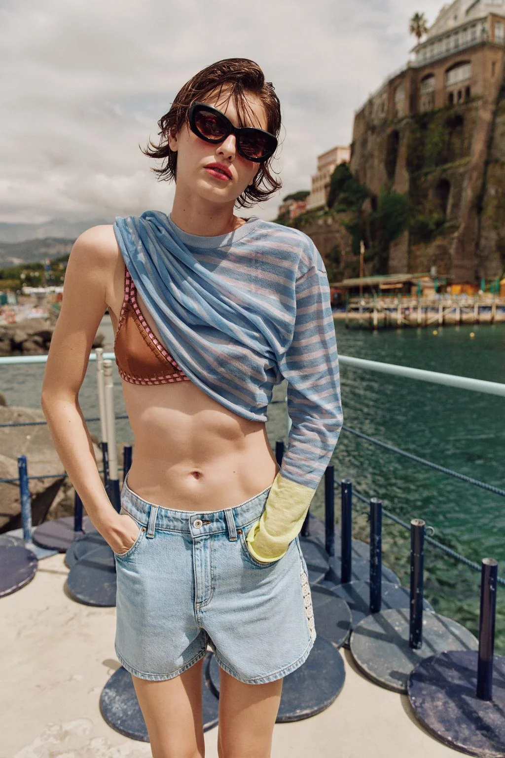 Z1975 CROCHET COMBI SHORTS