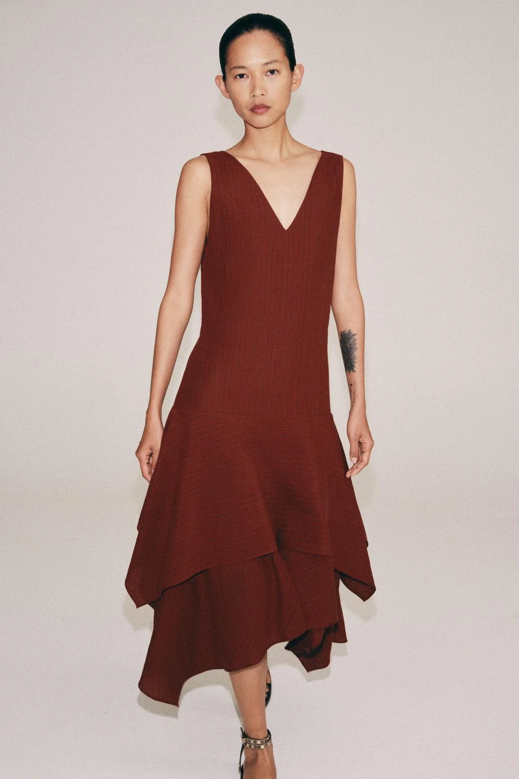 ZW COLLECTION ASYMMETRIC STRIPED DRESS