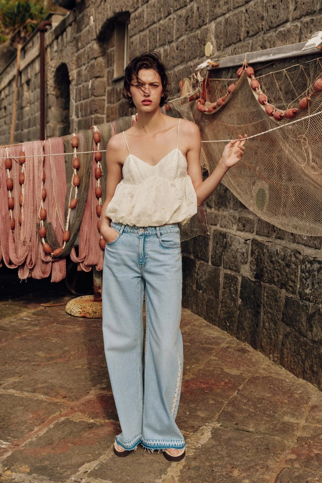 Z1975 WIDE-LEG HIGH-WAIST JEANS WITH CROCHET