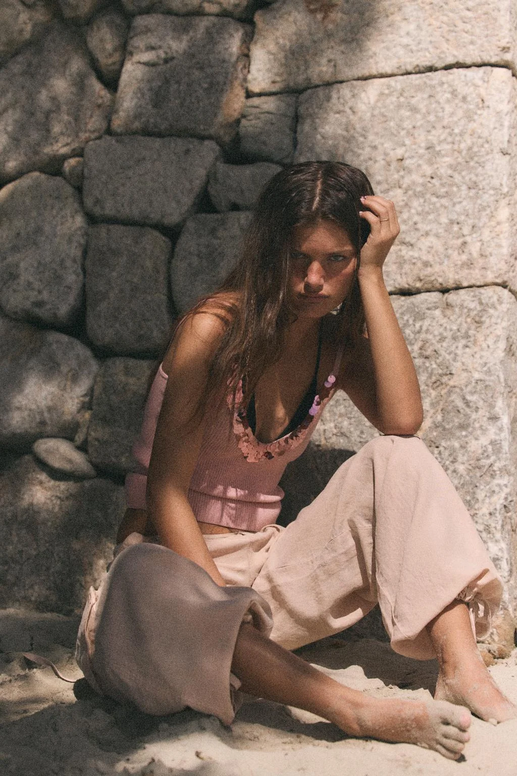 SEQUINNED STRAPPY TOP