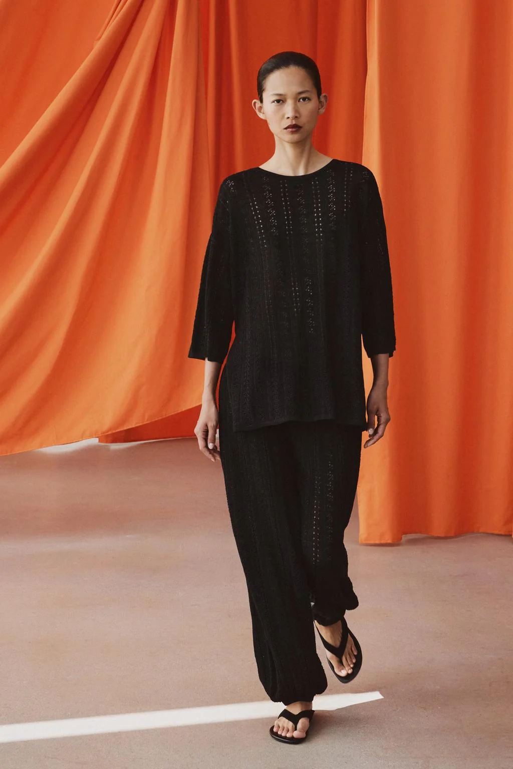 POINTELLE KNIT SAROUEL TROUSERS