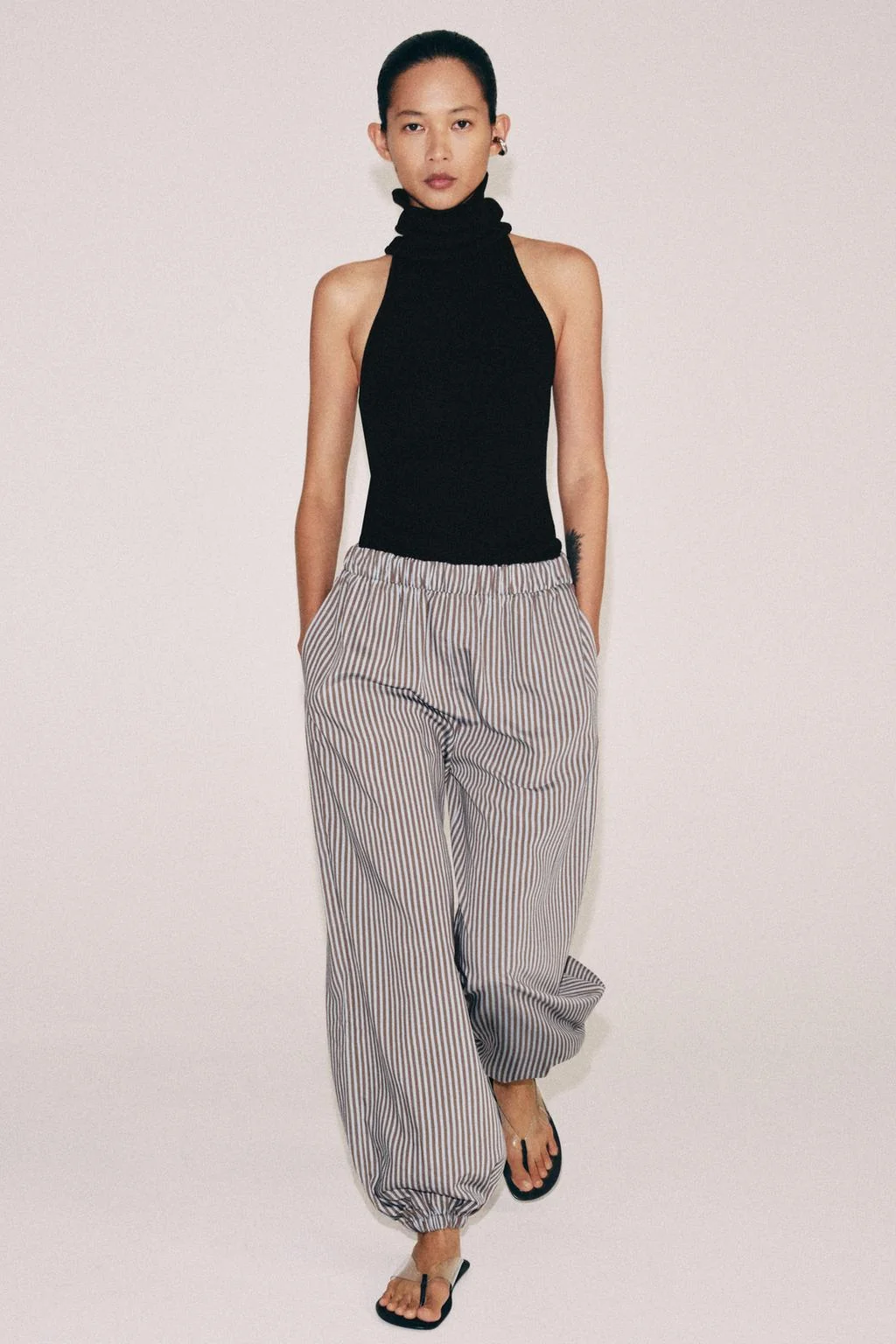 ZW COLLECTION STRIPED SAROUEL TROUSERS