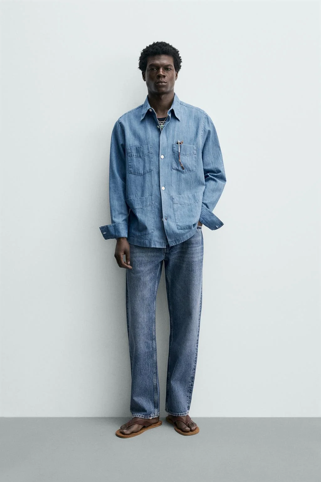 DENIM SHIRT WITH POCKETS