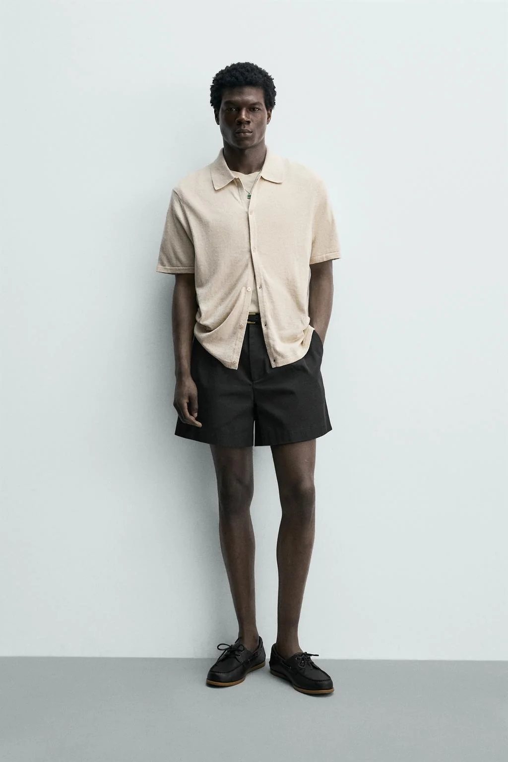 COTTON/LINEN KNIT SHIRT