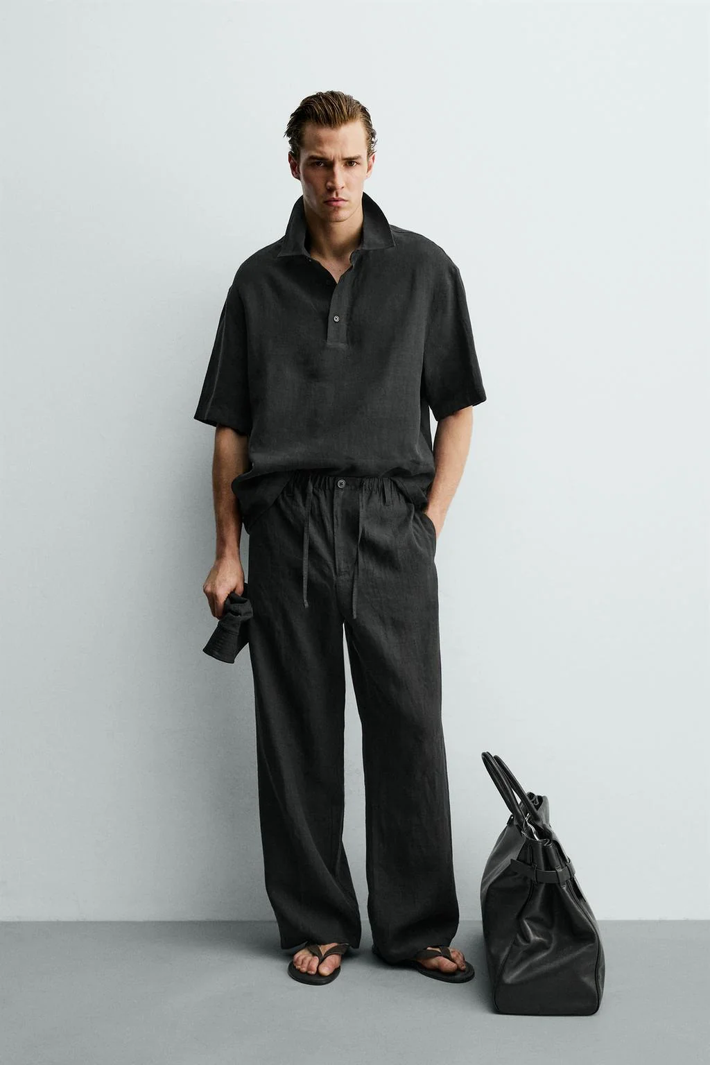 100% LINEN RELAXED FIT TROUSERS