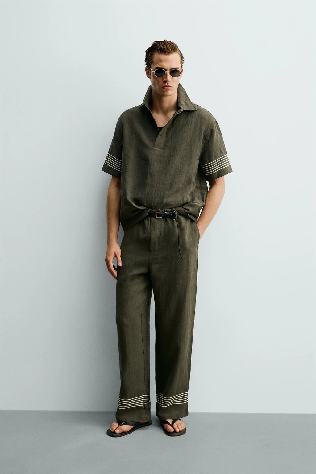 100% LINEN RELAXED FIT TROUSERS