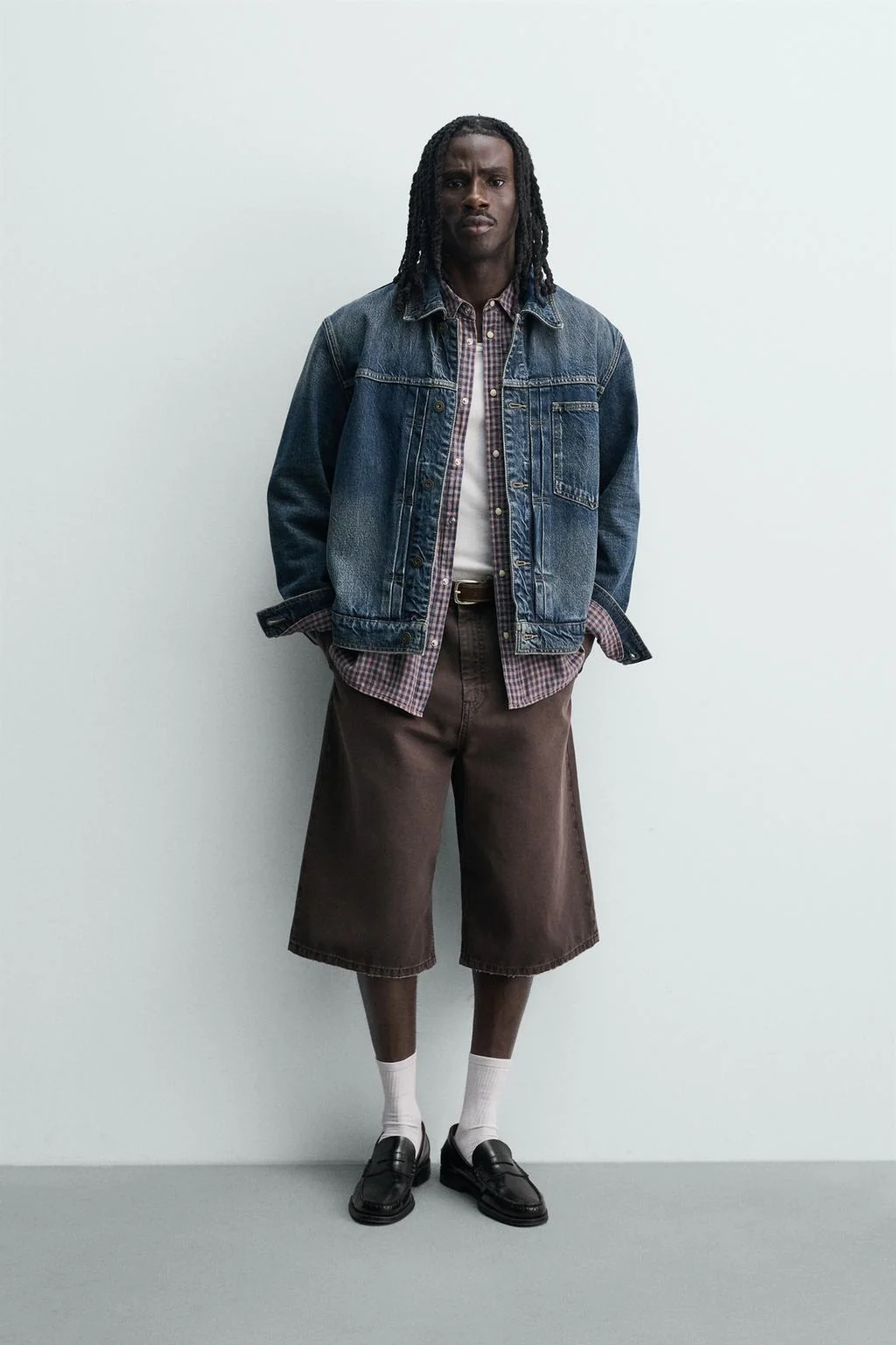 RELAXED FIT DENIM BERMUDA SHORTS