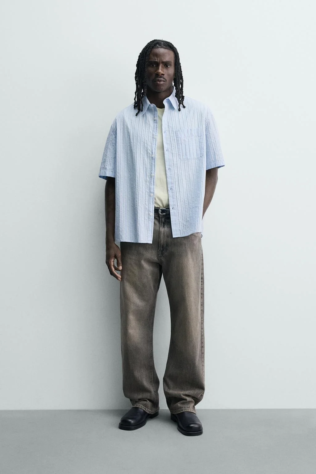 BOXY FIT STRIPED SHIRT