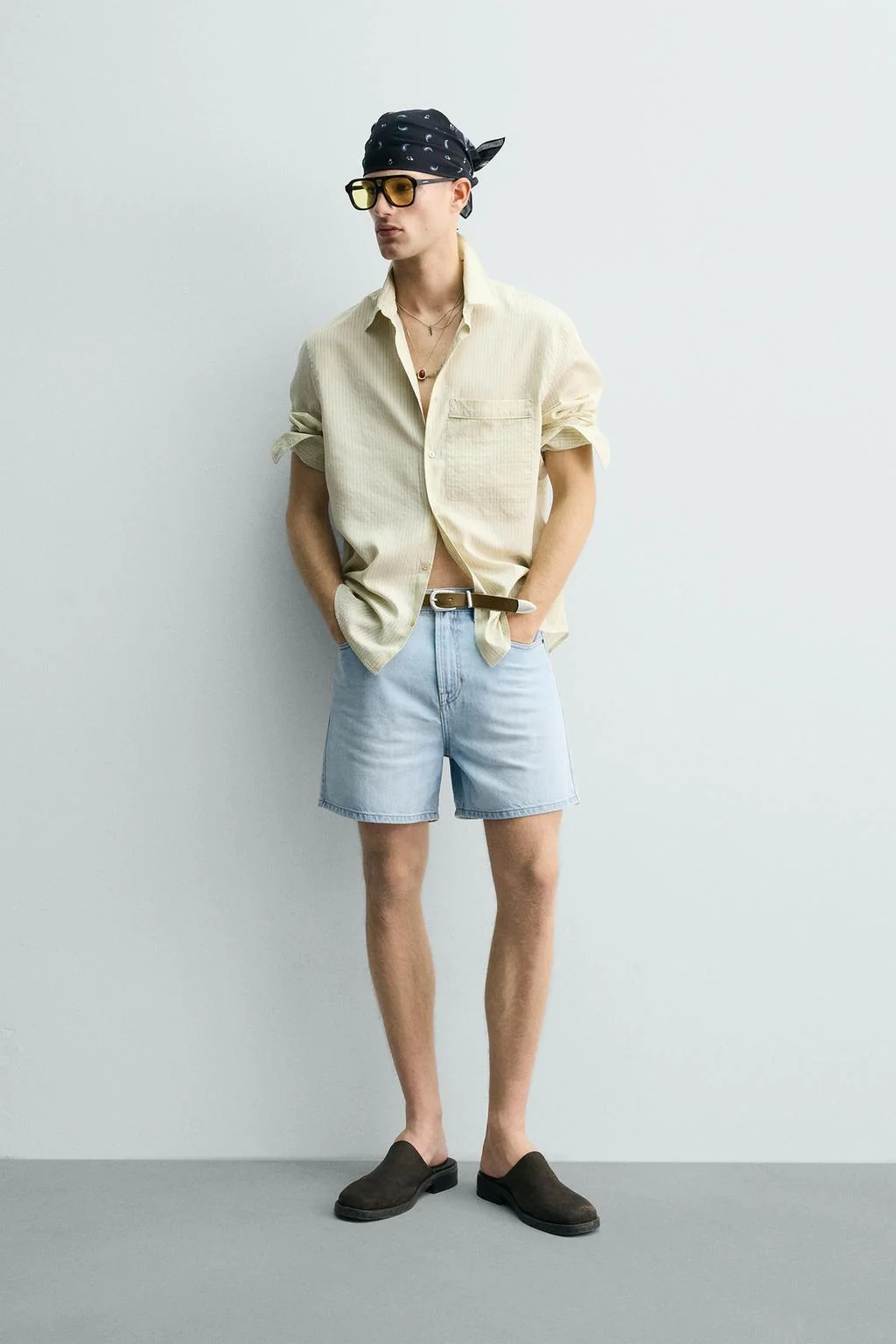 RELAXED FIT DENIM BERMUDA SHORTS
